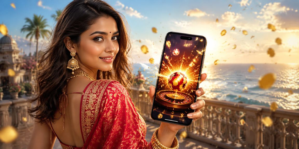 Indian young adult enjoying mobile sports betting app in outdoors