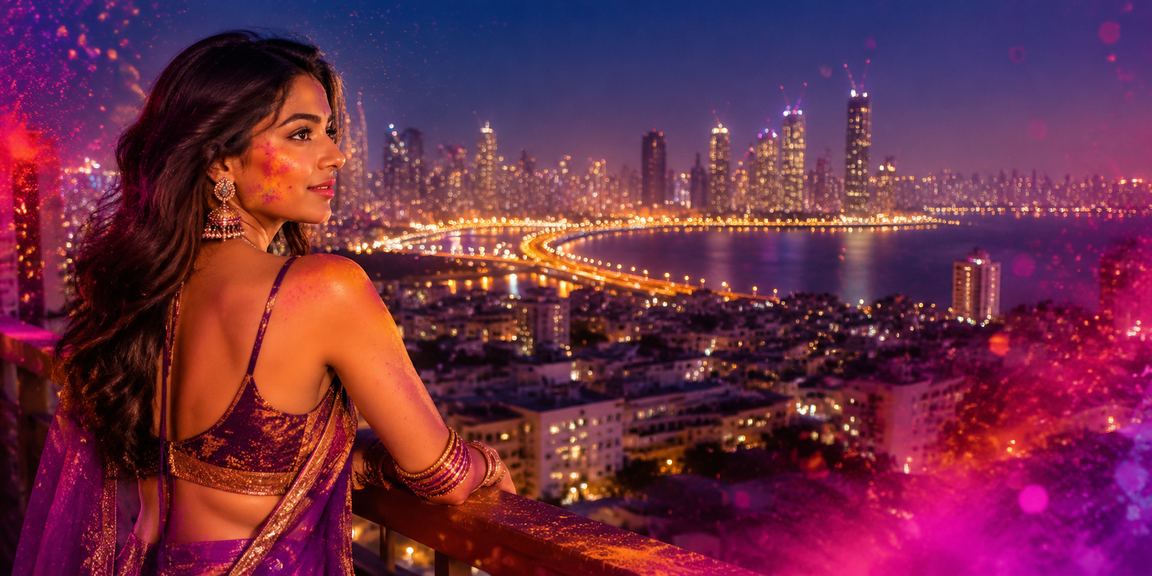 Festive Rummy gameplay with vibrant Holi celebrations in Mumbai